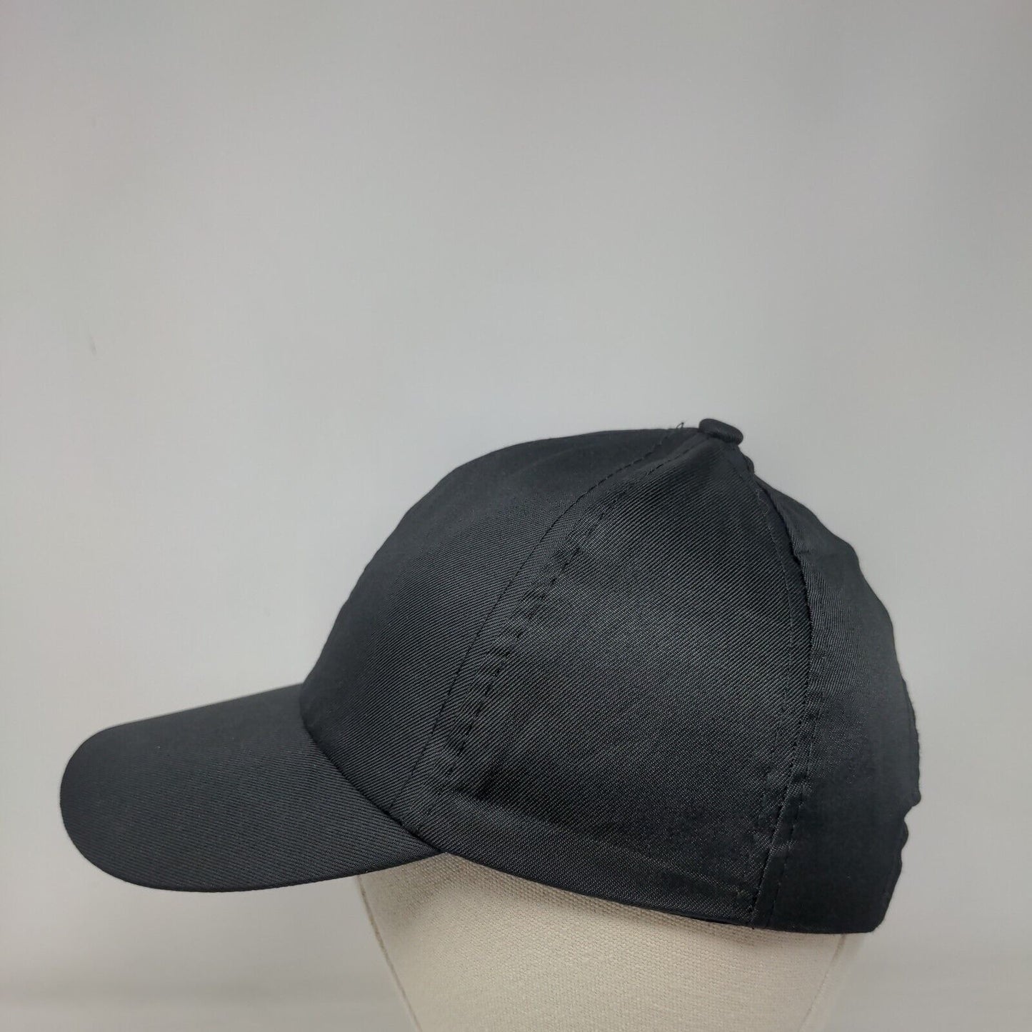 Unbranded Snapback Hat Black One Size Adjustable Vented Holes 6 Panel Blank