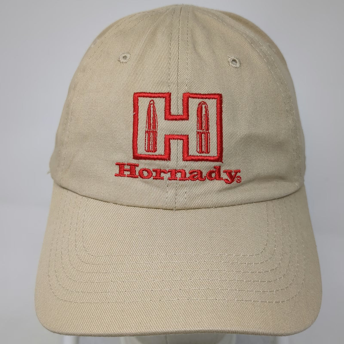 Hornady Baseball Cap Beige One Size Embroidered Logo Slideback Ammo Gun Hat