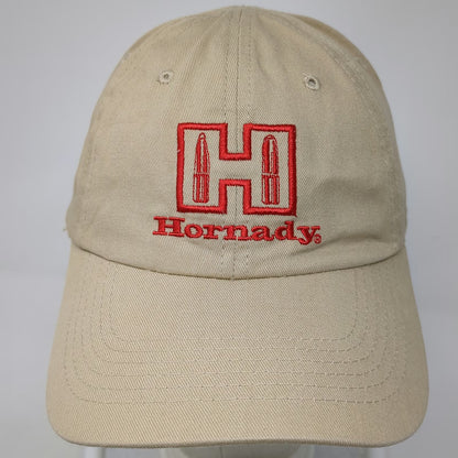 Hornady Baseball Cap Beige One Size Embroidered Logo Slideback Ammo Gun Hat