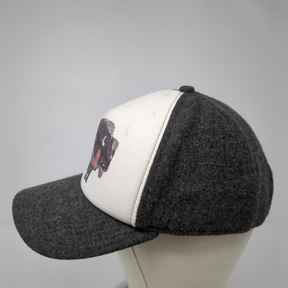 Bison Snapback Hat Gray One Size Adjustable Colorblock Outdoor Pistil