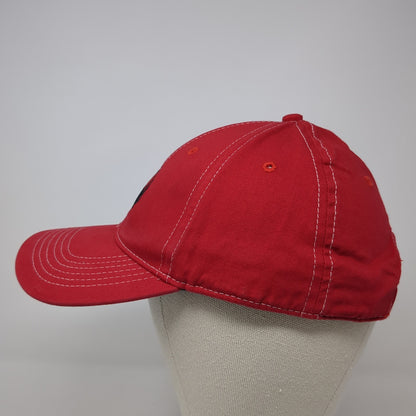 Ruger Strapback Baseball Cap Red One Size Adjustable Embroidered Distressed