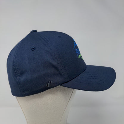 Avalon Fitted Hat Blue L/XL Flexfit NU Embroidered Lightweight 6 Panel Yupoong