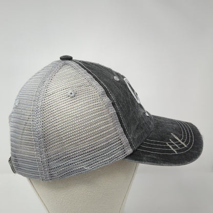 Coffee Before Talkie Strapback Trucker Hat Gray One Size Mesh Back