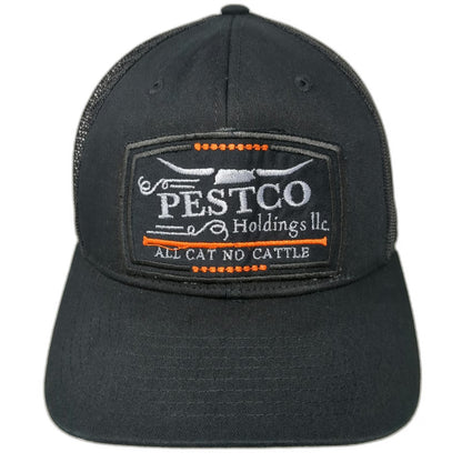 Richardson Trucker Hat Black One Size Pestco Holdings All Cat No Cattle Patch