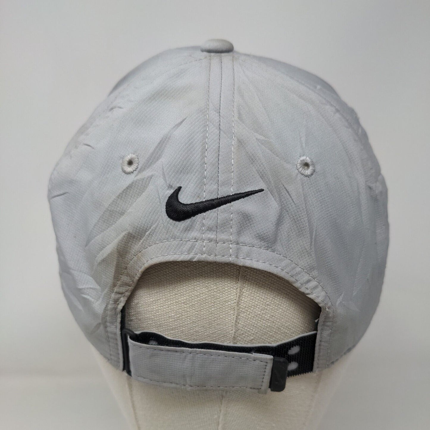 Community Bank Strapback Hat Gray OSFM 6 Panel Nike Legacy91 Dri-Fit