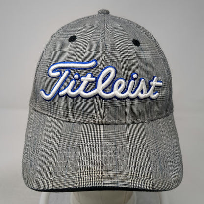Titleist Baseball Cap Gray One Size Plaid Pattern 3D Embroidery Slideback Hat