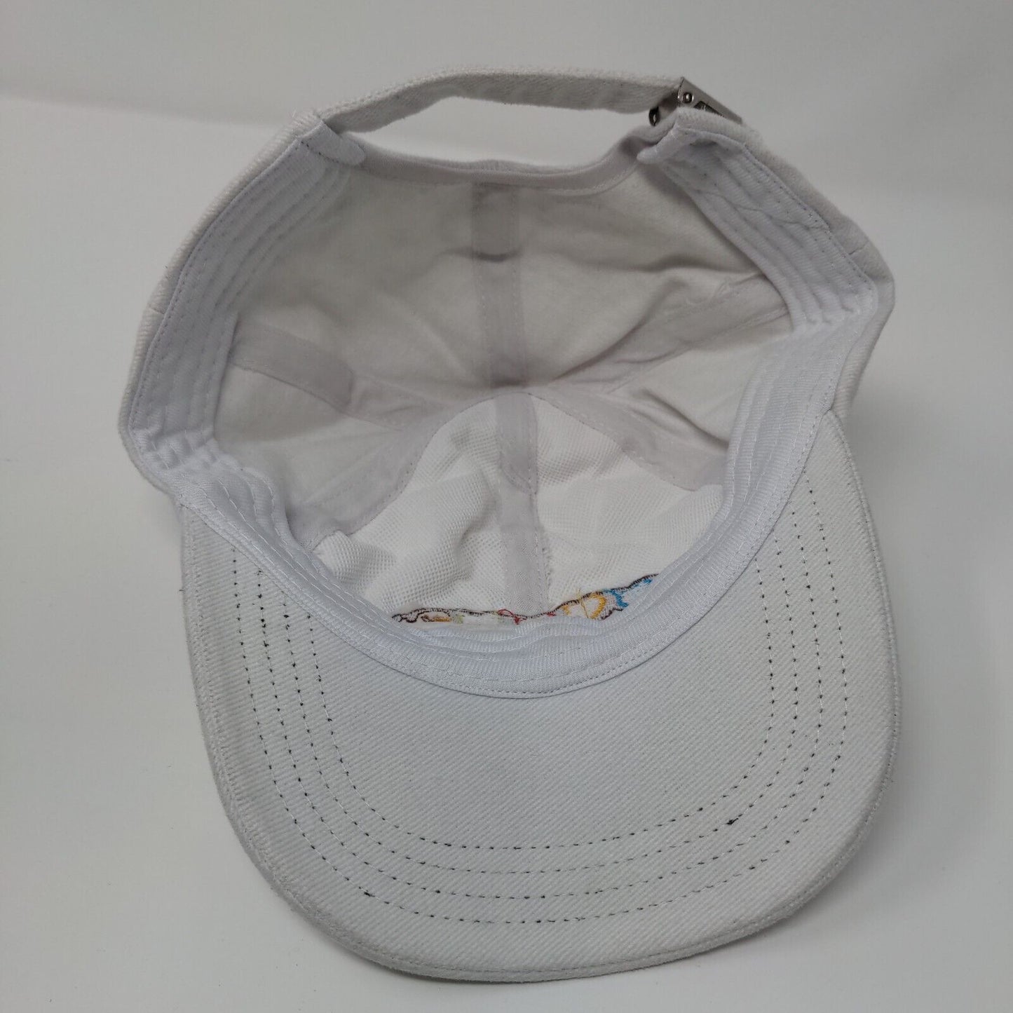 Colorful Heart Slideback Hat White OSFA Adjustable Embroidered 6 Panel