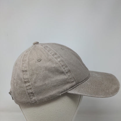 Unbranded Strapback Hat OSFM Tan Adjustable Strap Vented Holes Blank