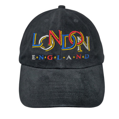 London England Slideback Hat Black OSFA Adjustable Embroidered