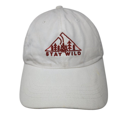 Stay Wild Slideback Hat White OSFA Embroidered The Classics Yupoong