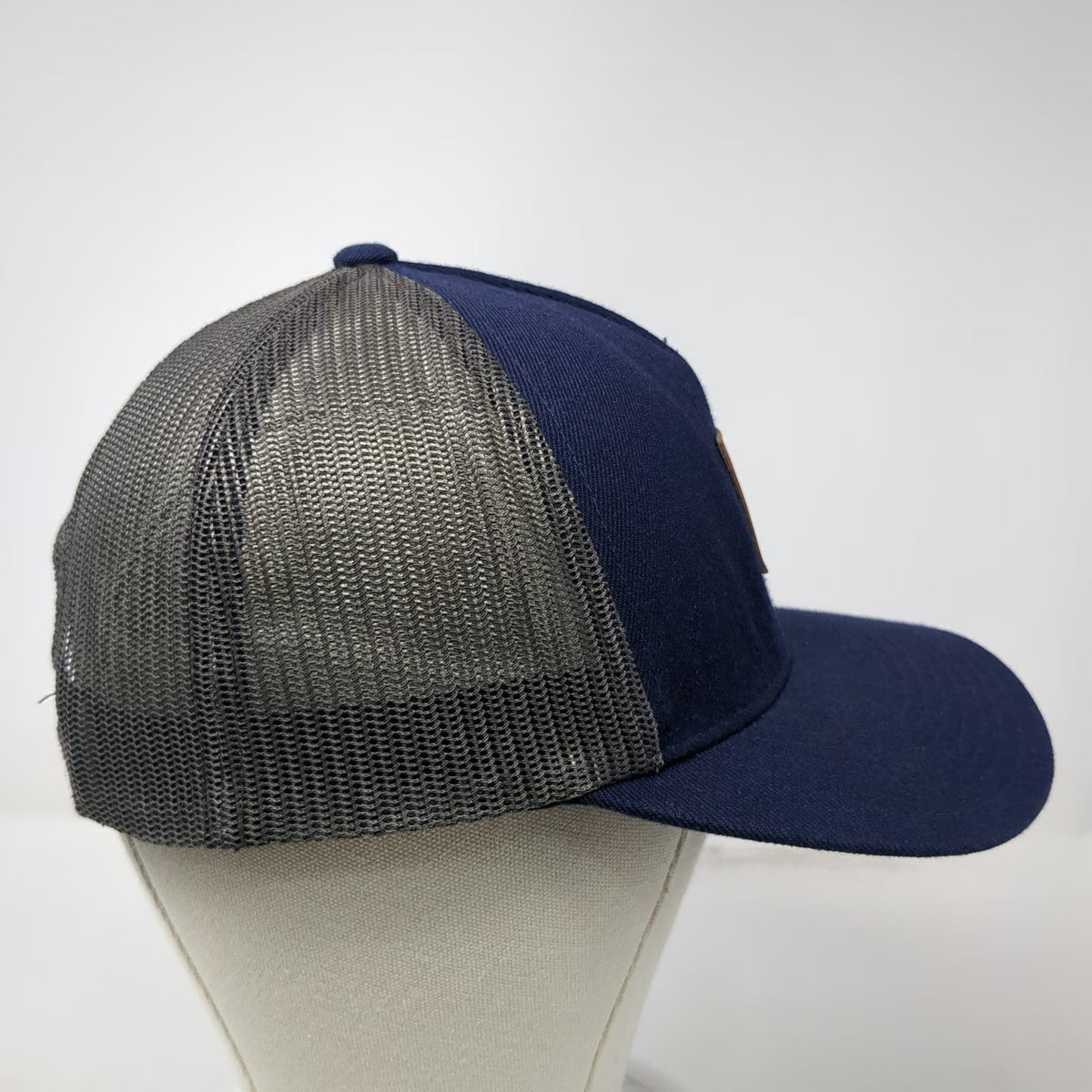 RVCA Trucker Hat Blue One Size Mesh Back Logo Patch Snapback Mid Fit Structured