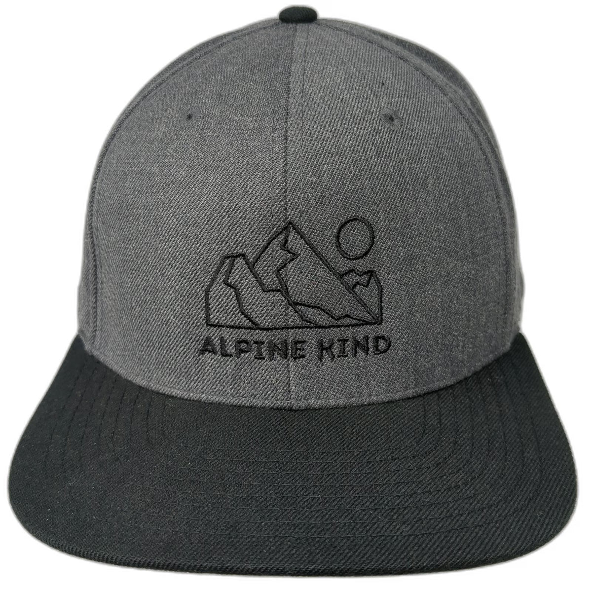 Ski Town All Stars Snapback Hat Gray Black OSFM Alpine Kind Mountain Flat Bill