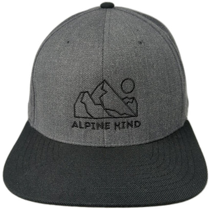 Ski Town All Stars Snapback Hat Gray Black OSFM Alpine Kind Mountain Flat Bill