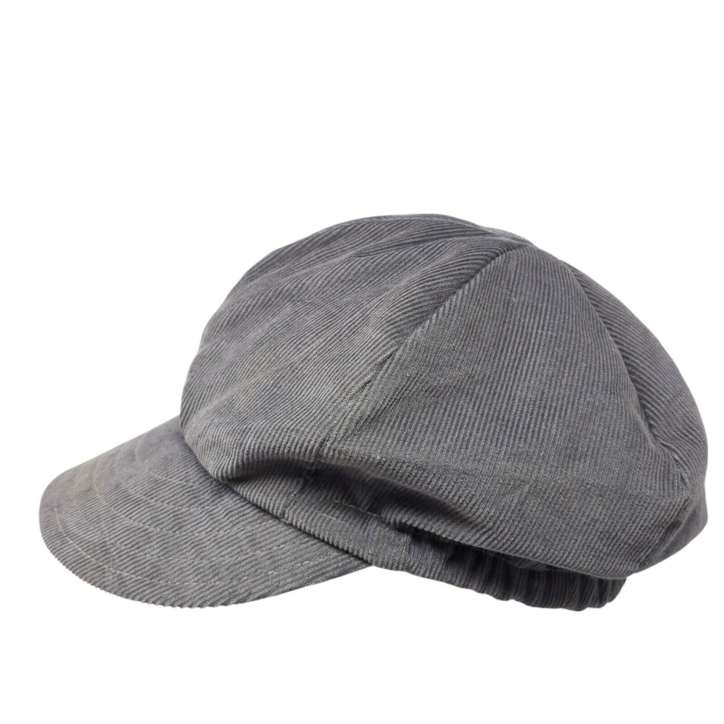 JH Stretch Fitted Newsboy Cap Hat Gray Medium Corduroy Blank Outdoor