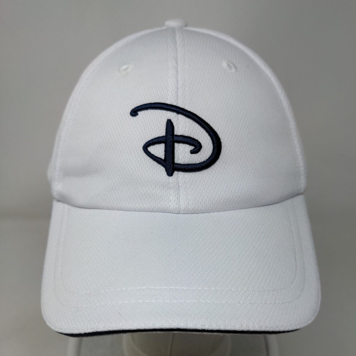 Disney Logo Strapback Hat White Adult Embroidered Adjustable 6 Panel