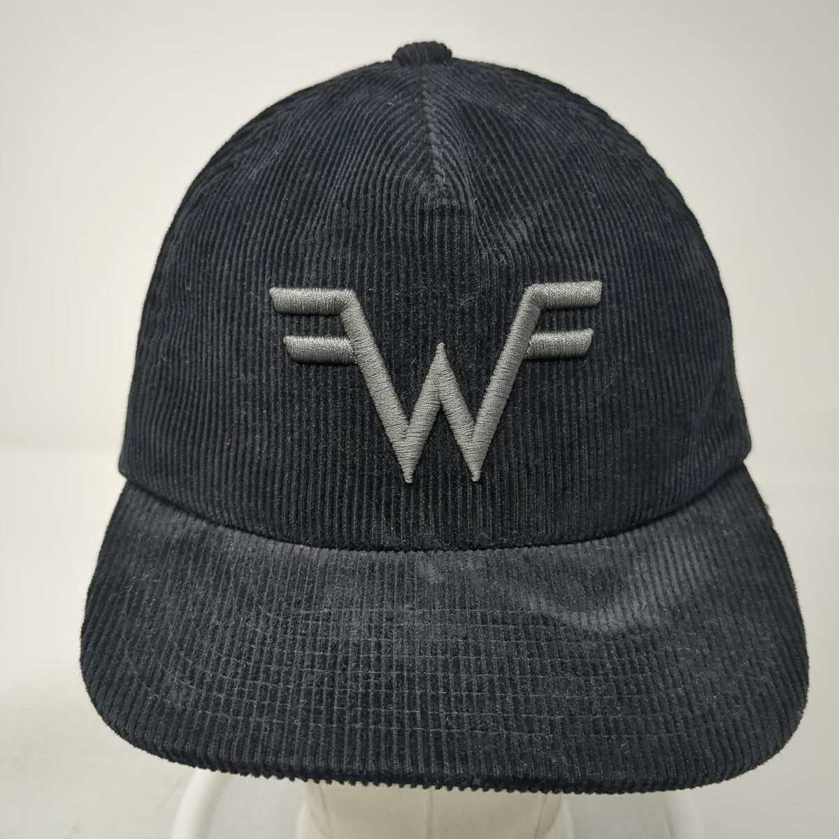 Yupoong Baseball Cap Black One Size Corduroy Snapback Gray W Logo Music Band Hat