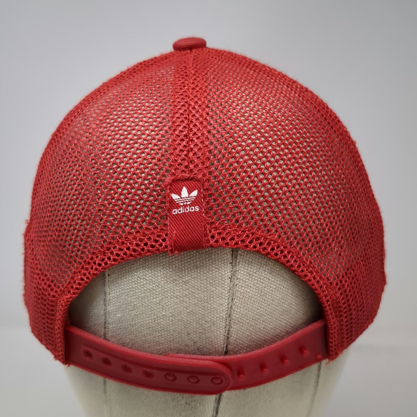 Adidas Trucker Hat Red One Size Mesh Snapback Rhinestone Sun Connecticut Hat