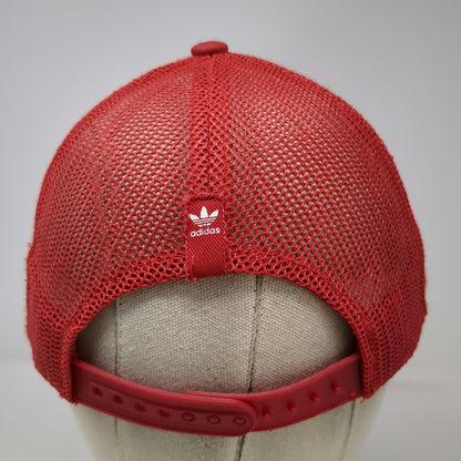 Adidas Trucker Hat Red One Size Mesh Snapback Rhinestone Sun Connecticut Hat