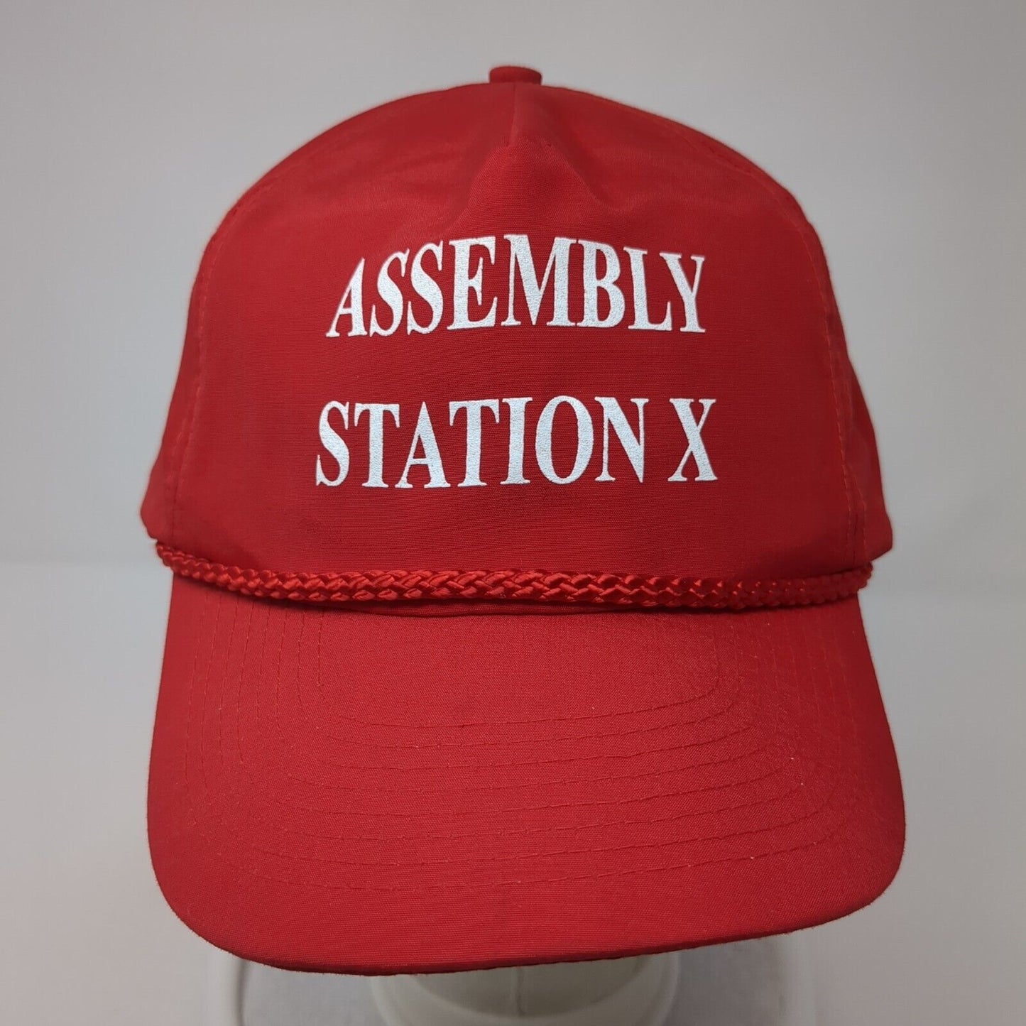 Assembly Station X Snapback Rope Hat Red One Size Adjustable Cobra