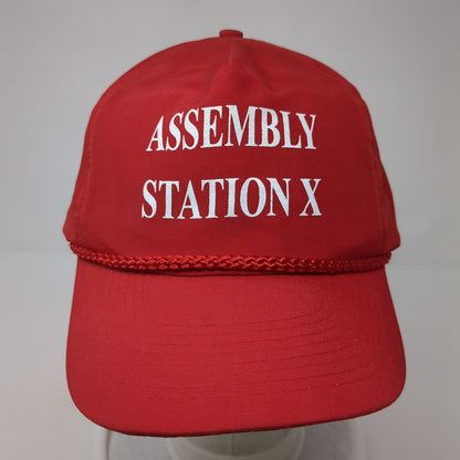 Assembly Station X Snapback Rope Hat Red One Size Adjustable Cobra