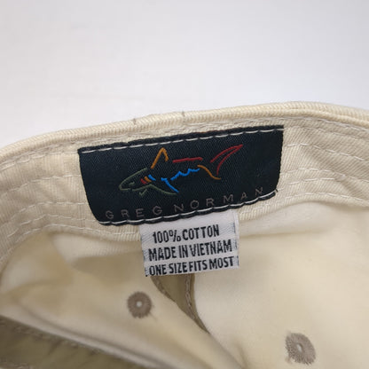 Greg Norman Strapback Baseball Cap Beige One Size Adjustable Embroidered