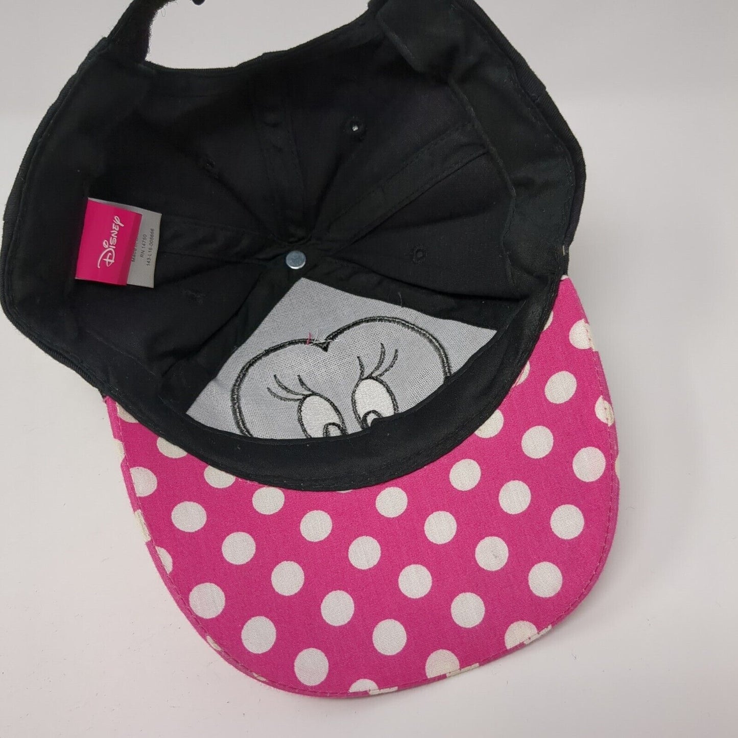 Minnie Mouse Ears Strapback Hat Multi One Size Bow Polka Dot Disney