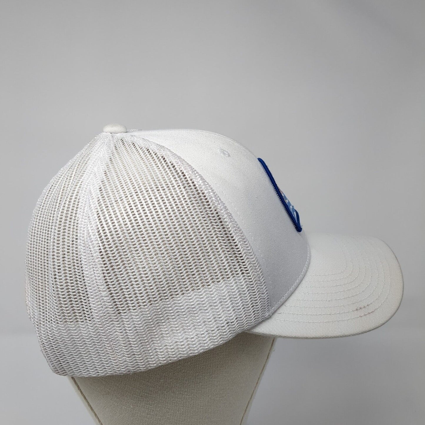 Sunset Waves Patch Snapback Trucker Hat White One Size Mesh Back Columbia