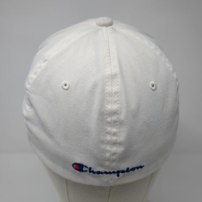Champion C Logo Fitted Hat White One Size Embroidered Flexfit 6 Panel