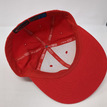 Hatco Premium Original Flat Fitted Baseball Cap Red 7 3/8 Lightweight Blank
