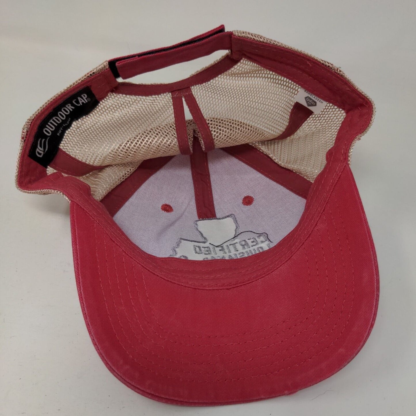 Certified Louisiana Ponytail Back Trucker Hat Pink OS Mesh Back Outdoor Cap