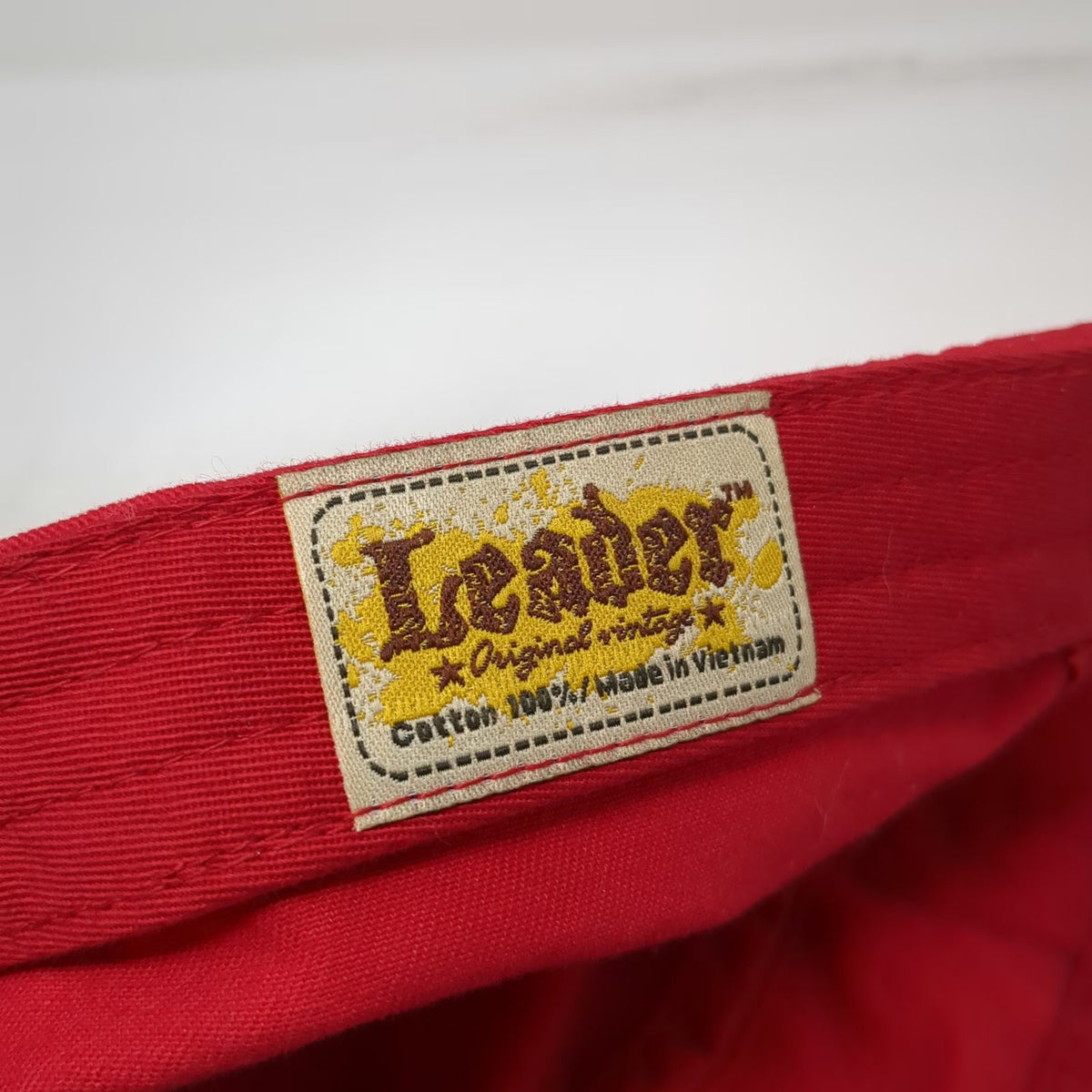 Leader Army Cap Red One Size Rhinestone Rose Distressed Cotton Slideback Hat