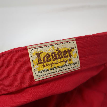 Leader Army Cap Red One Size Rhinestone Rose Distressed Cotton Slideback Hat