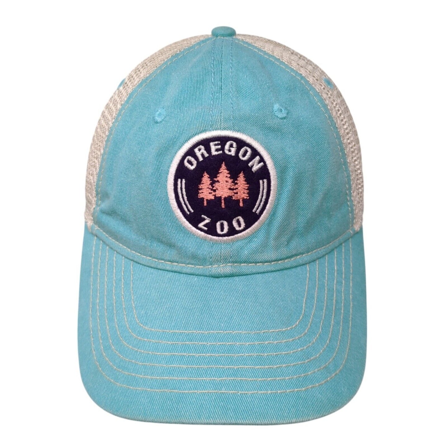 Oregon Zoo Snapback Trucker Hat Blue One Size Adjustable Mesh Back Blue84