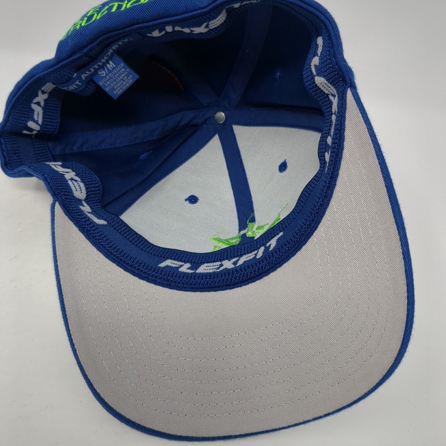 Fee Construction Logo Fitted Hat Blue S/M Embroidered Port Authority