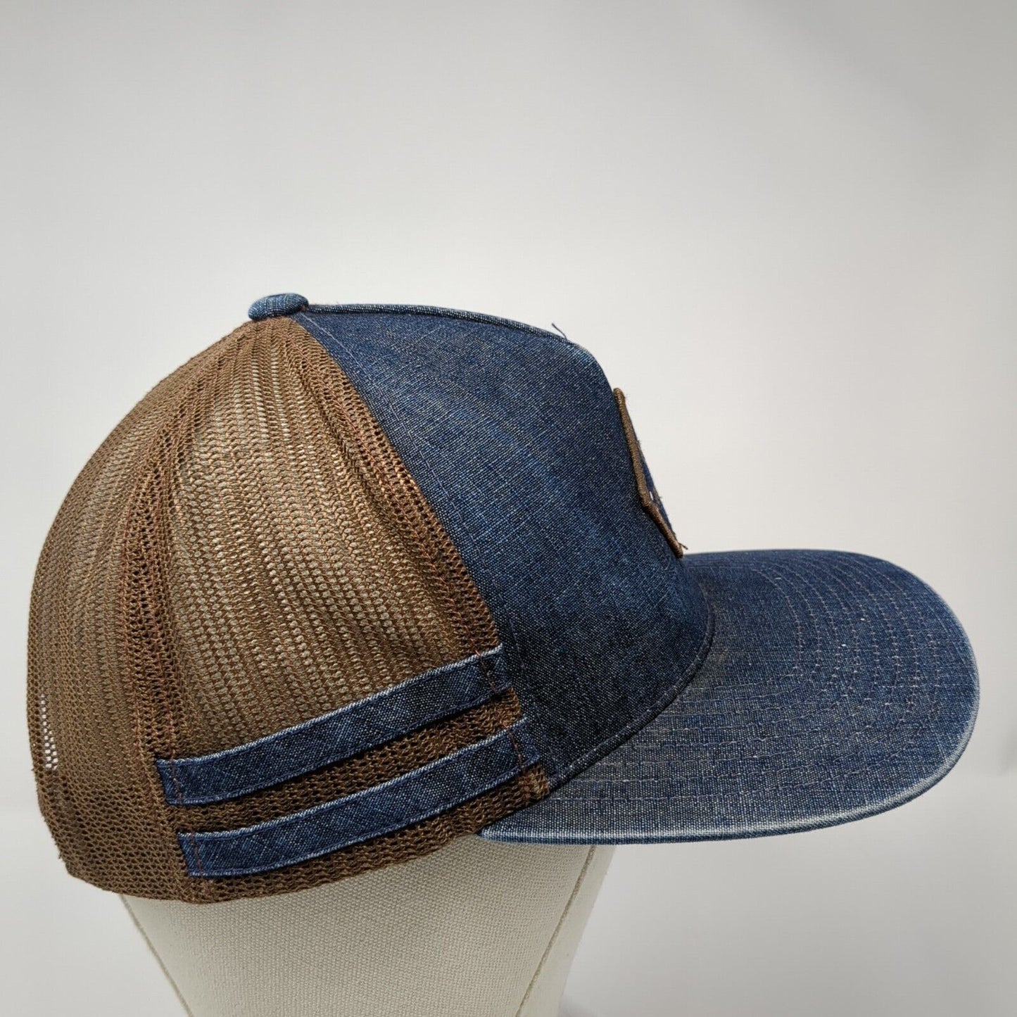 VA RVCA Snapback Trucker Hat Multicolor OS Adjustable Mid Fit Denim Mesh Back