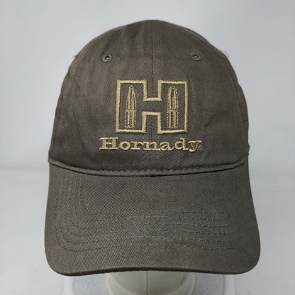 Hornady Strapback Hat Brown One Size Embroidered Adjustable 6 Panel Ammo Guns