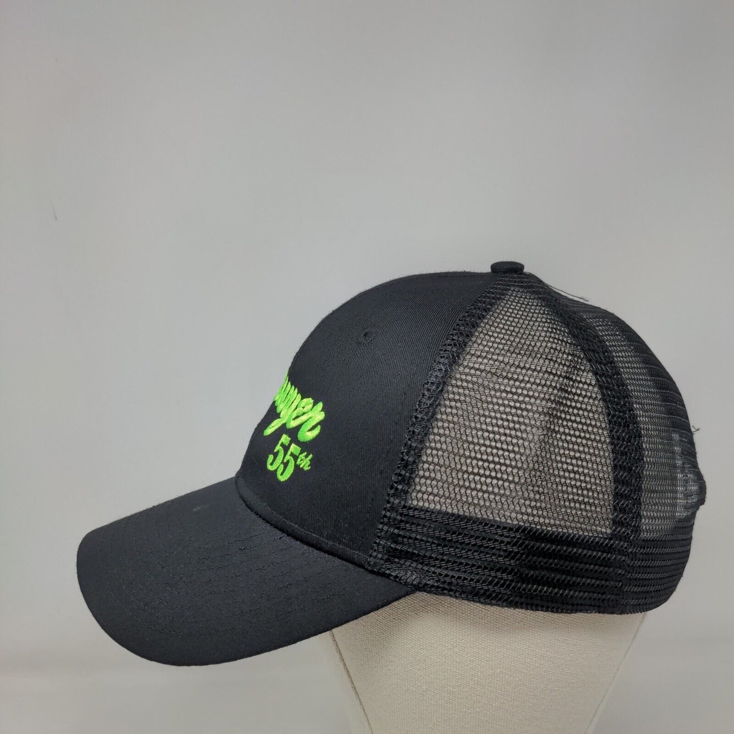 Sawyer 55th Snapback Trucker Hat Black One Size Adjustable Mesh Back 6 Panel