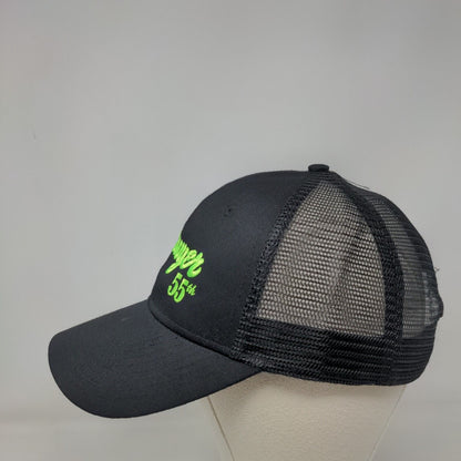 Sawyer 55th Snapback Trucker Hat Black One Size Adjustable Mesh Back 6 Panel