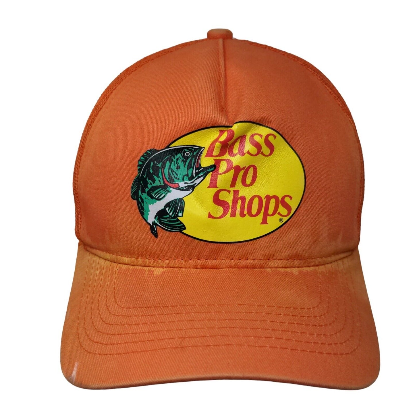 Bass Pro Shops Snapback Mesh Back Trucker Hat Orange OSFM Gone Fishing