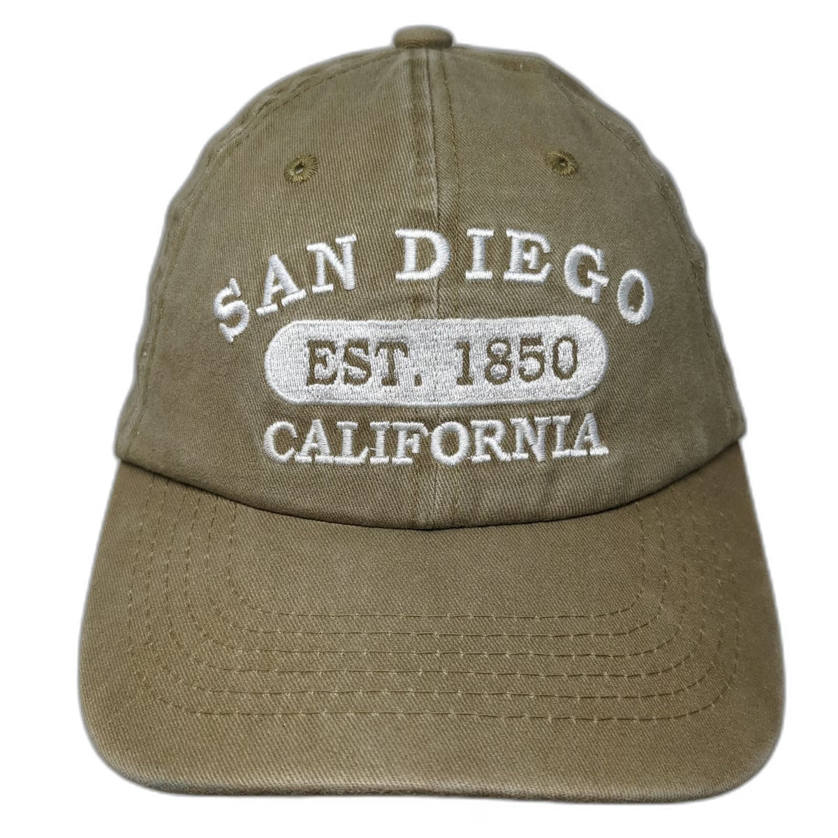 Brown Baseball Cap San Diego California Est 1850 One Size Hat Strapback Cotton