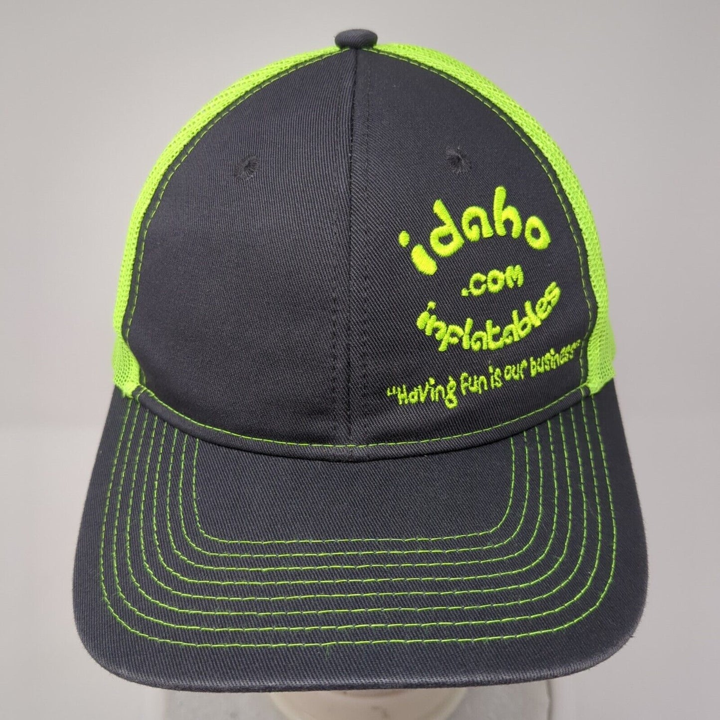 Idaho.com Inflatables Having Fun is Our Business Snapnack Trucker Hat Multi OS