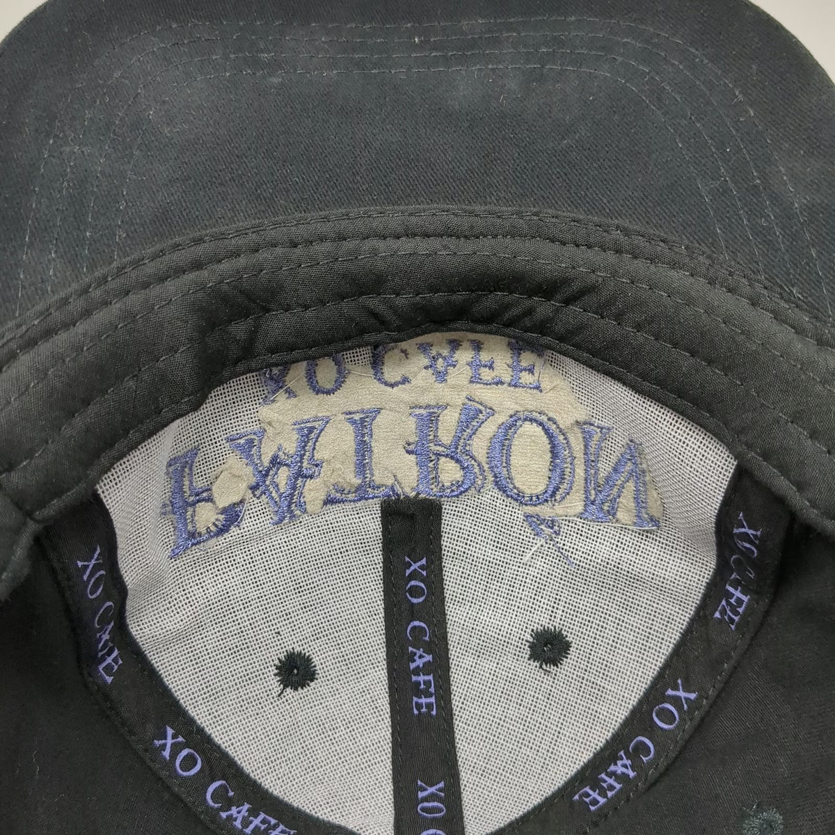 Patron XO Cafe Baseball Cap Black One Size Purple Embroidery Bee Strapback Hat