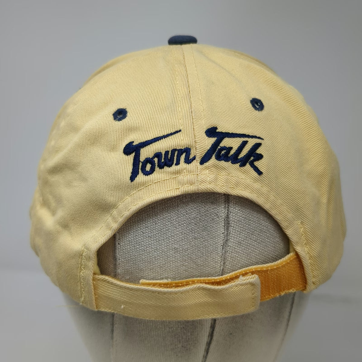 Town Talk Baseball Cap Yellow One Size Turkey Track Bear Strapback Cotton Hat