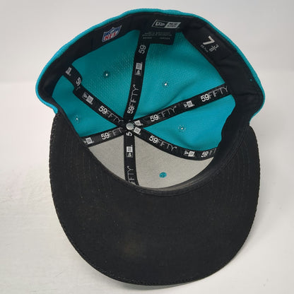 New Era Miami Dolphins NFL Blue Cap 7 3/8 Fitted 59FIFTY Flat Brim Logo Hat