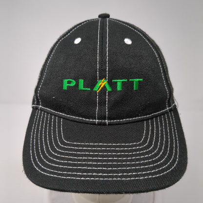Platt Slideback Hat Black One Size Embroidered Adjustable Vent Holes
