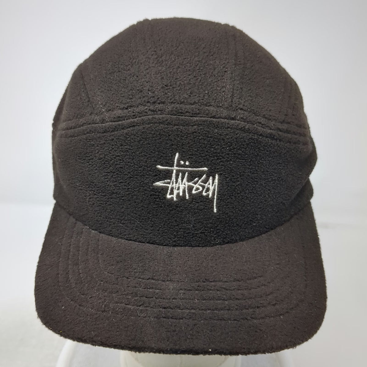 Stussy Baseball Cap Brown One Size Fleece 5 Panel Embroidered Logo Toggle Hat