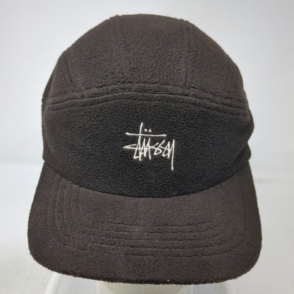 Stussy Baseball Cap Brown One Size Fleece 5 Panel Embroidered Logo Toggle Hat