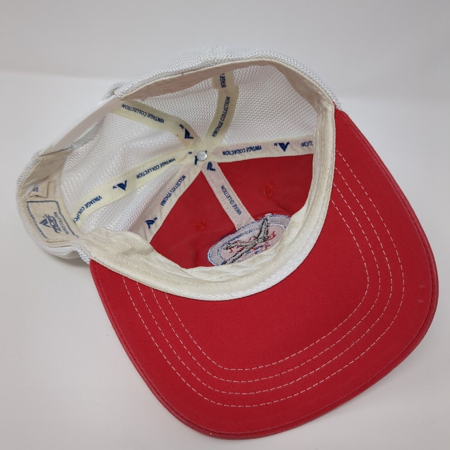 Pacific Headwear Snapback Trucker Hat Red OSFA Mesh Back Aviation