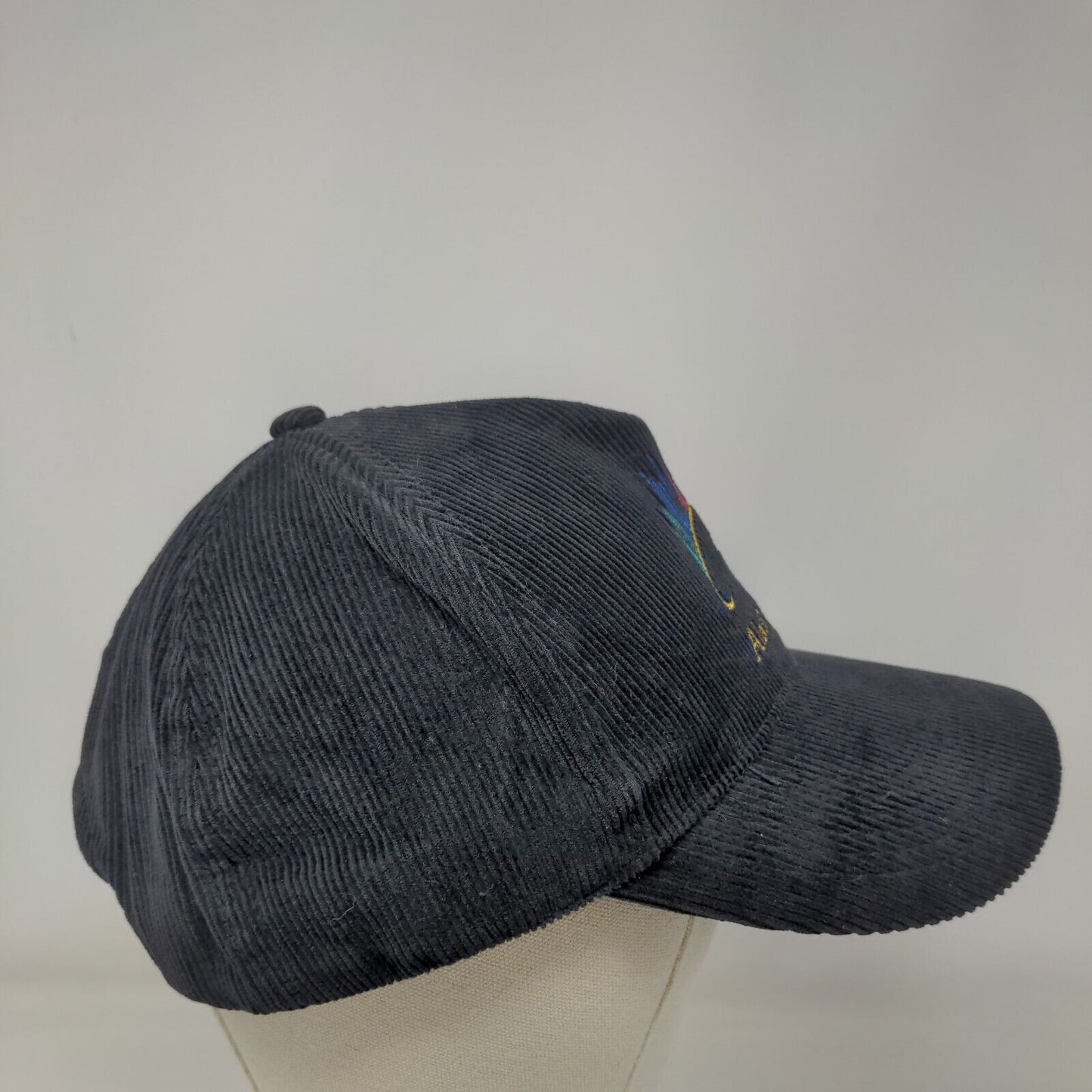 Alaska Polar Bear Snapback Hat Black One Size Corduroy Embroidered