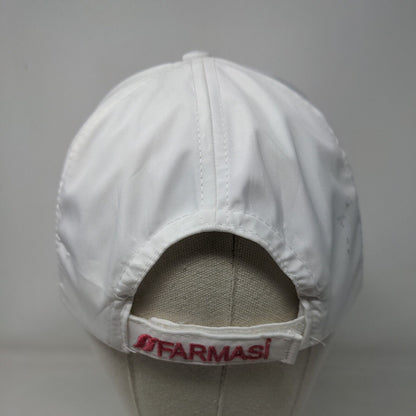 Farmasi Strapback Hat White One Size Solid Embroidered Adjustable